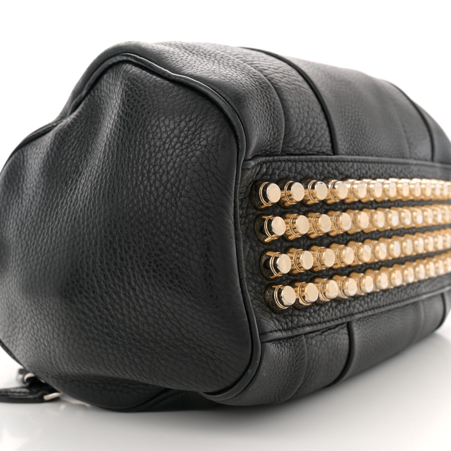 Pebbled Lambskin Rockie Black Pale Gold Hardware