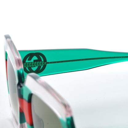Gucci Square Web Frame GG0178S Sunglasses Green Red 5 of 8
