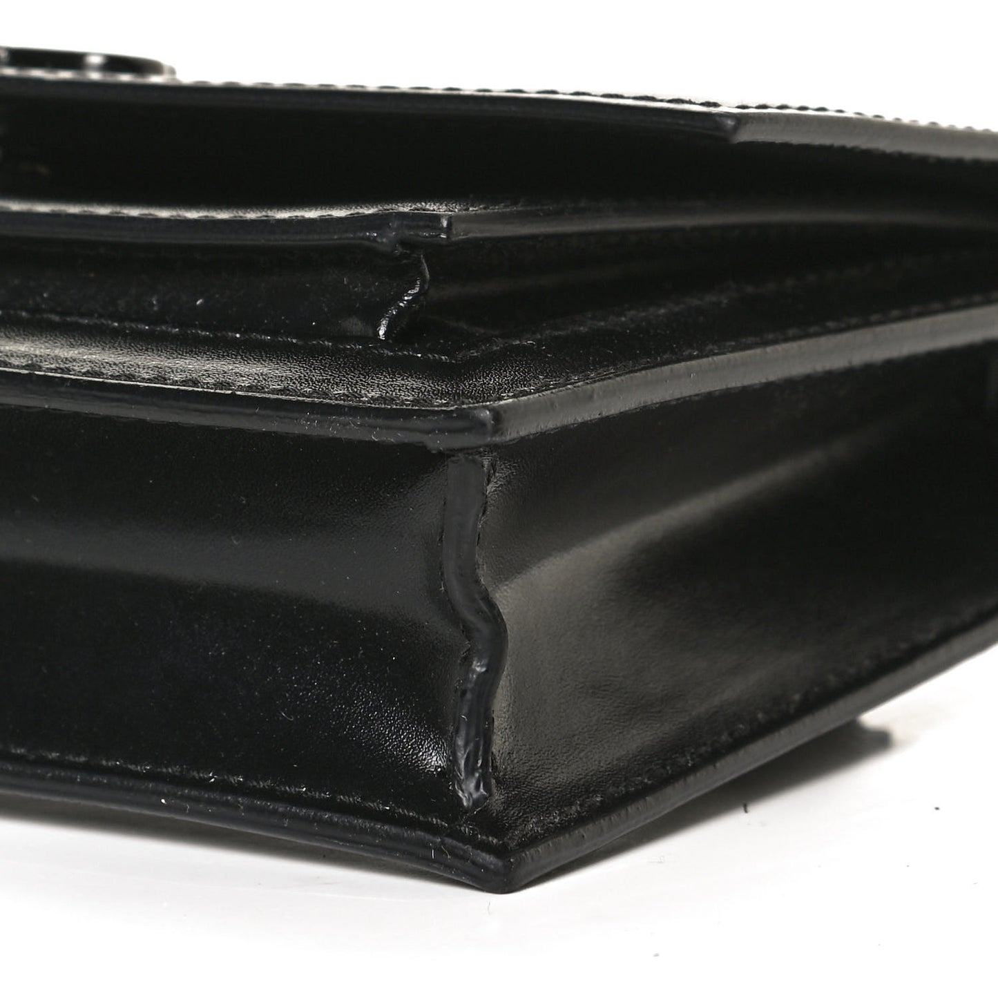 Shiny Box Calfskin Monochrome XS Sharp Belt Bag Black