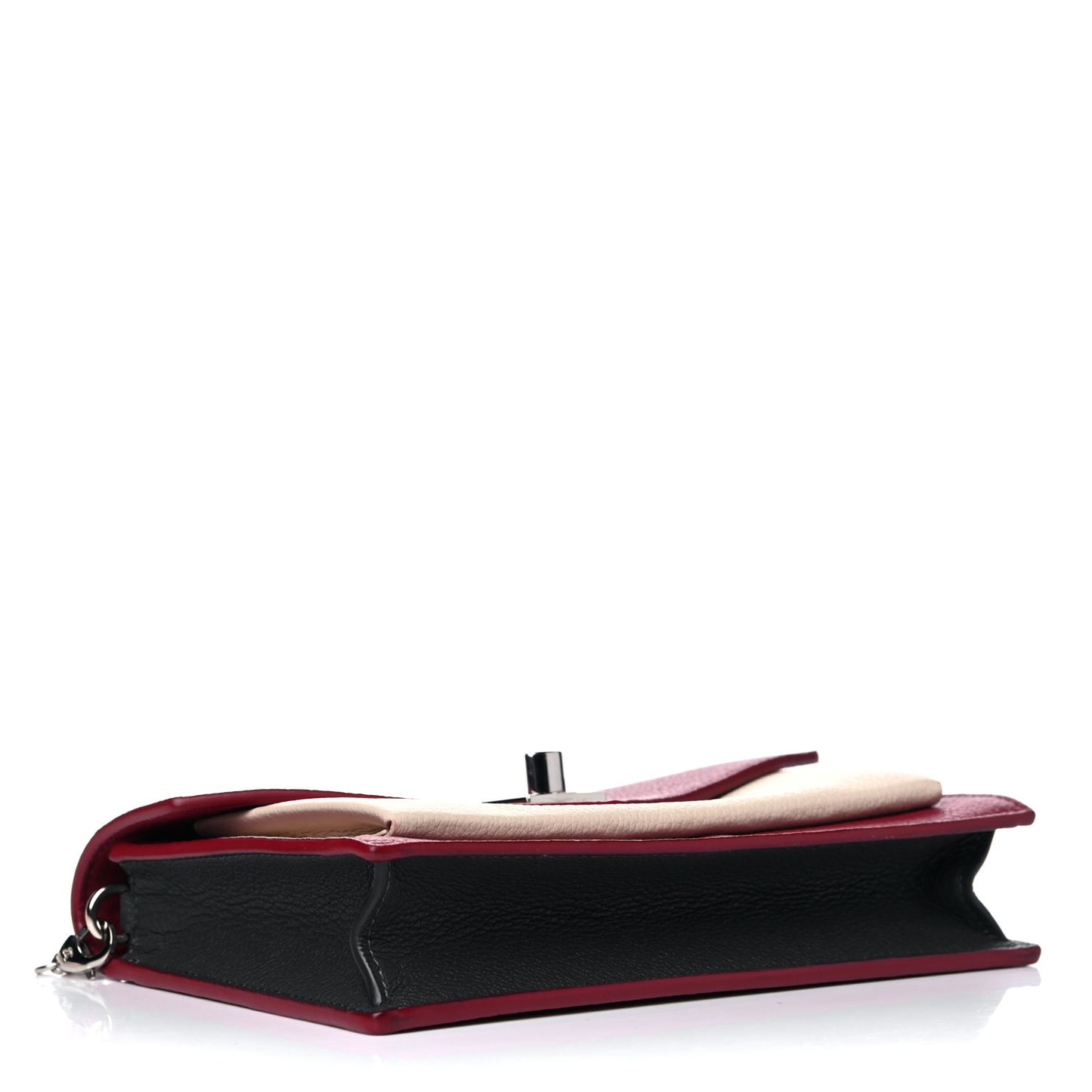 Calfskin My Lockme Chain Pochette Lie De Vin Etain Creme