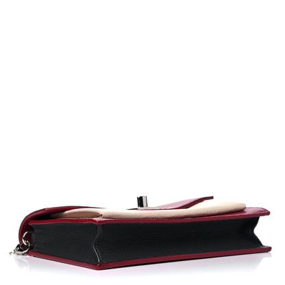 Louis Vuitton Calfskin My Lockme Chain Pochette Lie De Vin Etain Creme 4 of 14