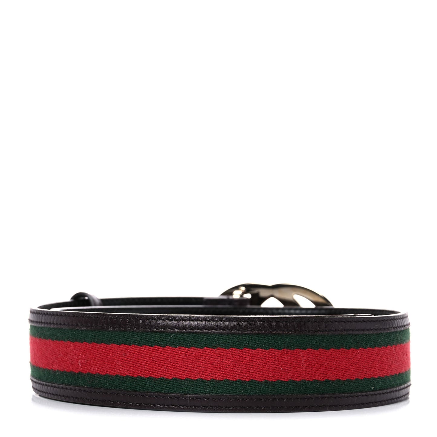 Calfskin Web Interlocking G Belt 80 32 Dark Brown