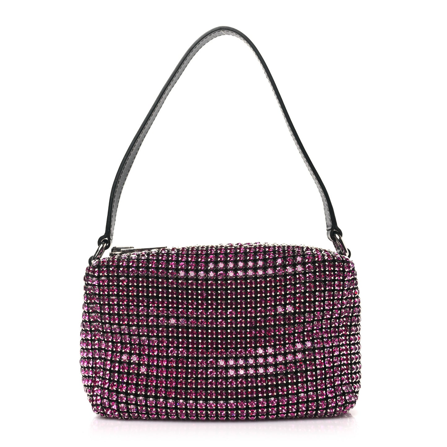 Mesh Crystal Rhinestone Mini Heiress Pouch Pink