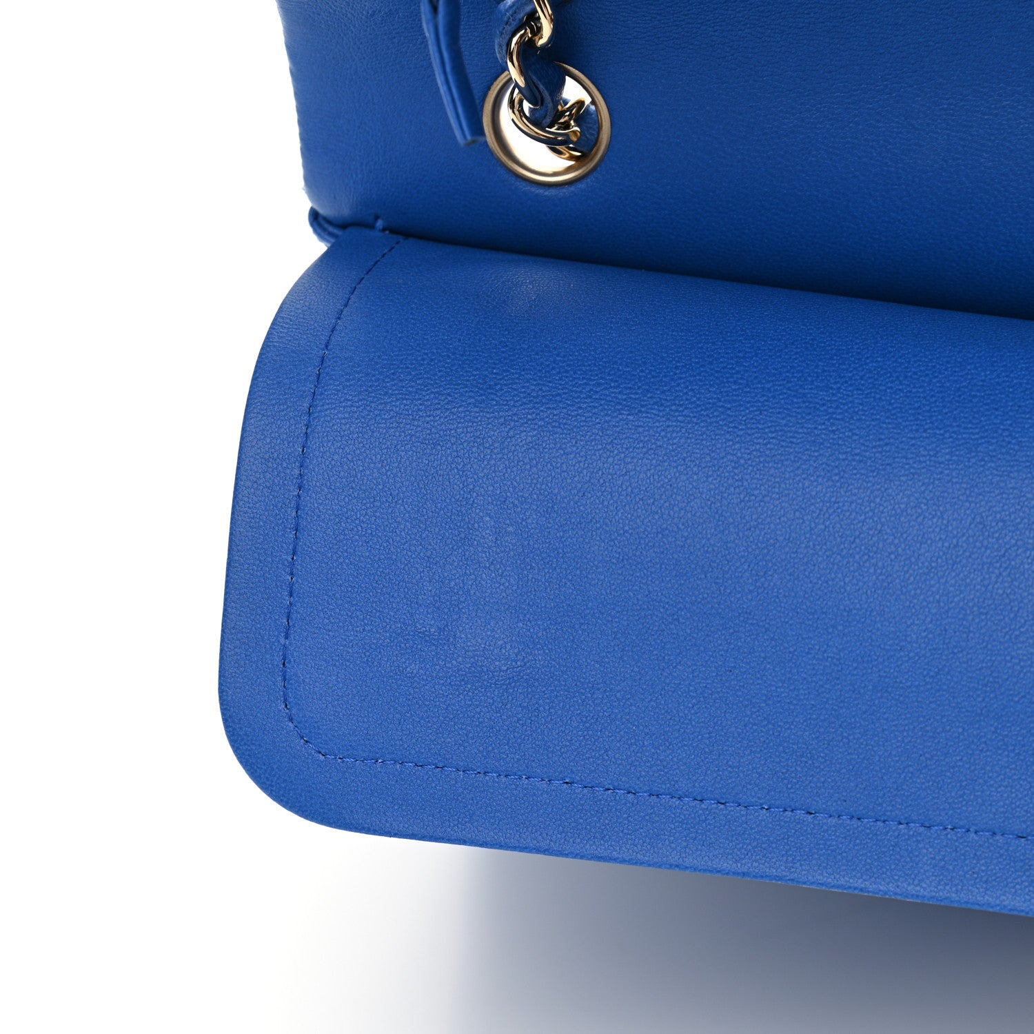 Chanel Lambskin Quilted Medium Double Flap Blue 11 of 12