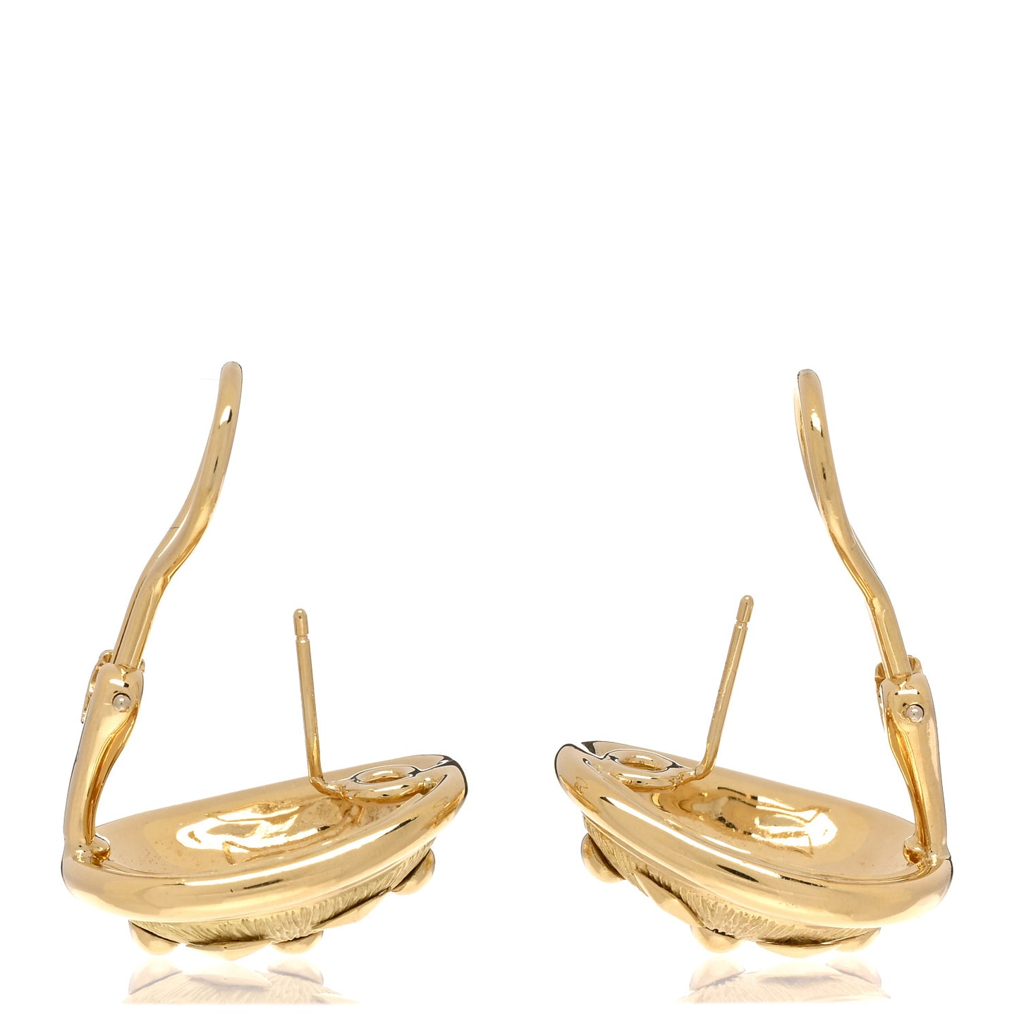 18K Yellow Gold Schlumberger Lozenge Clip Earrings