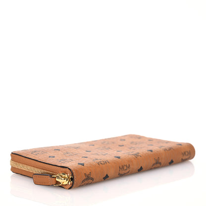 MCM Visetos Large Zip Around Wallet Cognac 4 of 13