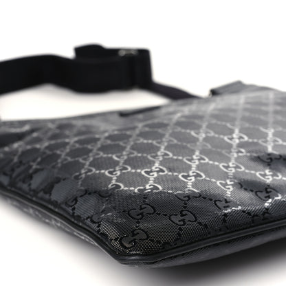 Gucci Imprime Monogram Medium Flat Messenger Bag Black 8 of 9