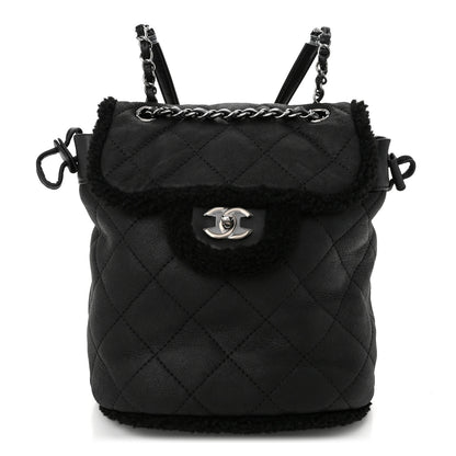 Chanel Lambskin Shearling Coco Neige Backpack Black 1 of 10