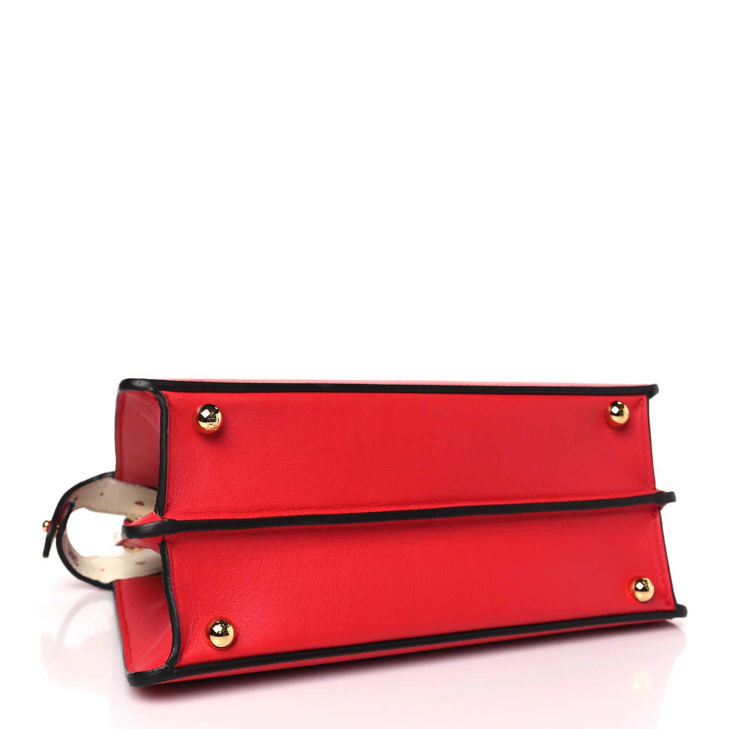 Vitello Seta Nappa Chinese Valentines Day Karligraphy Small Peekaboo I SEE U Satchel Rosso Cardinale Panna