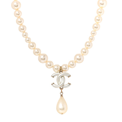 Chanel Pearl CC Drop Necklace Gold 2 of 4