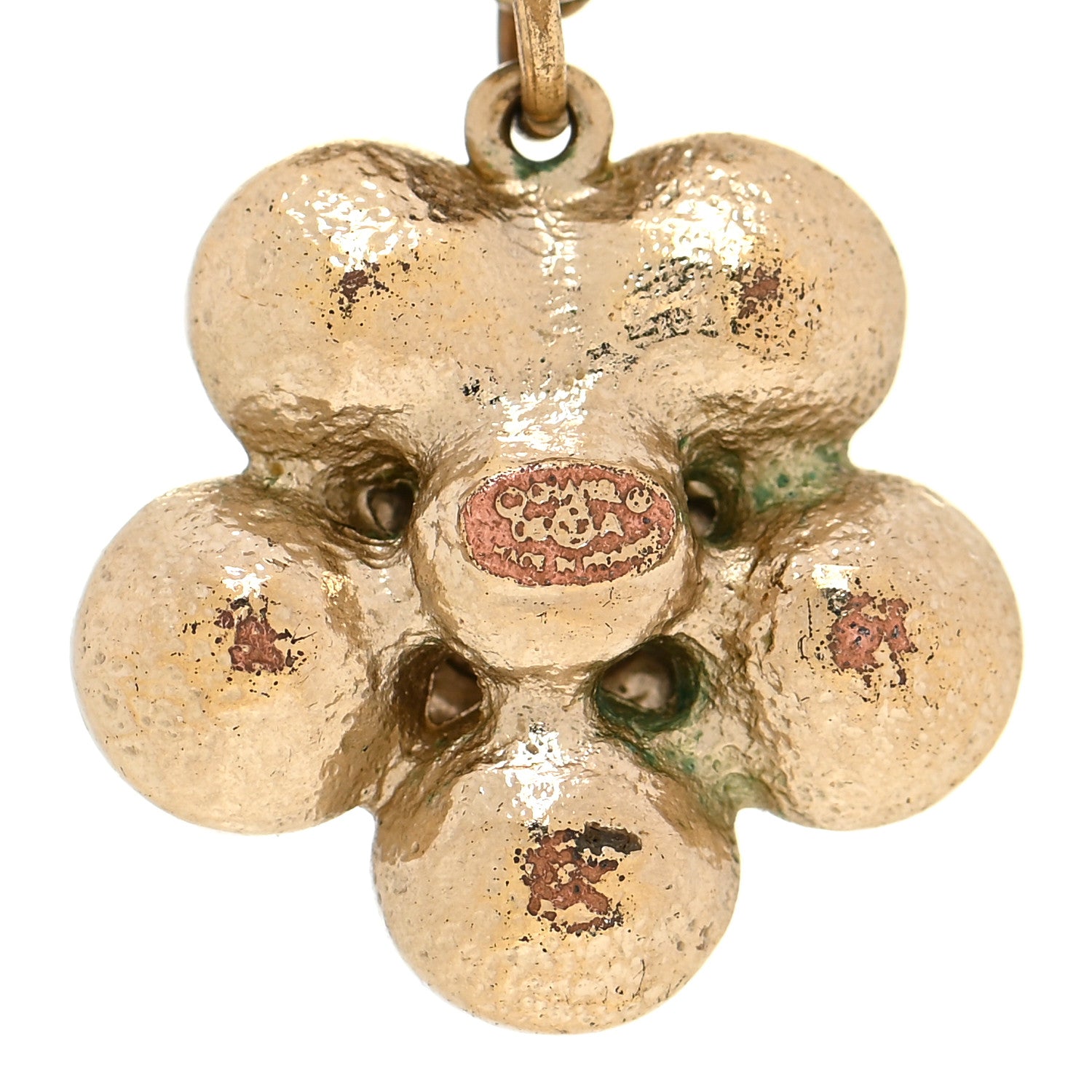 Chanel Crystal CC Flower Pendant Necklace Gold 5 of 6