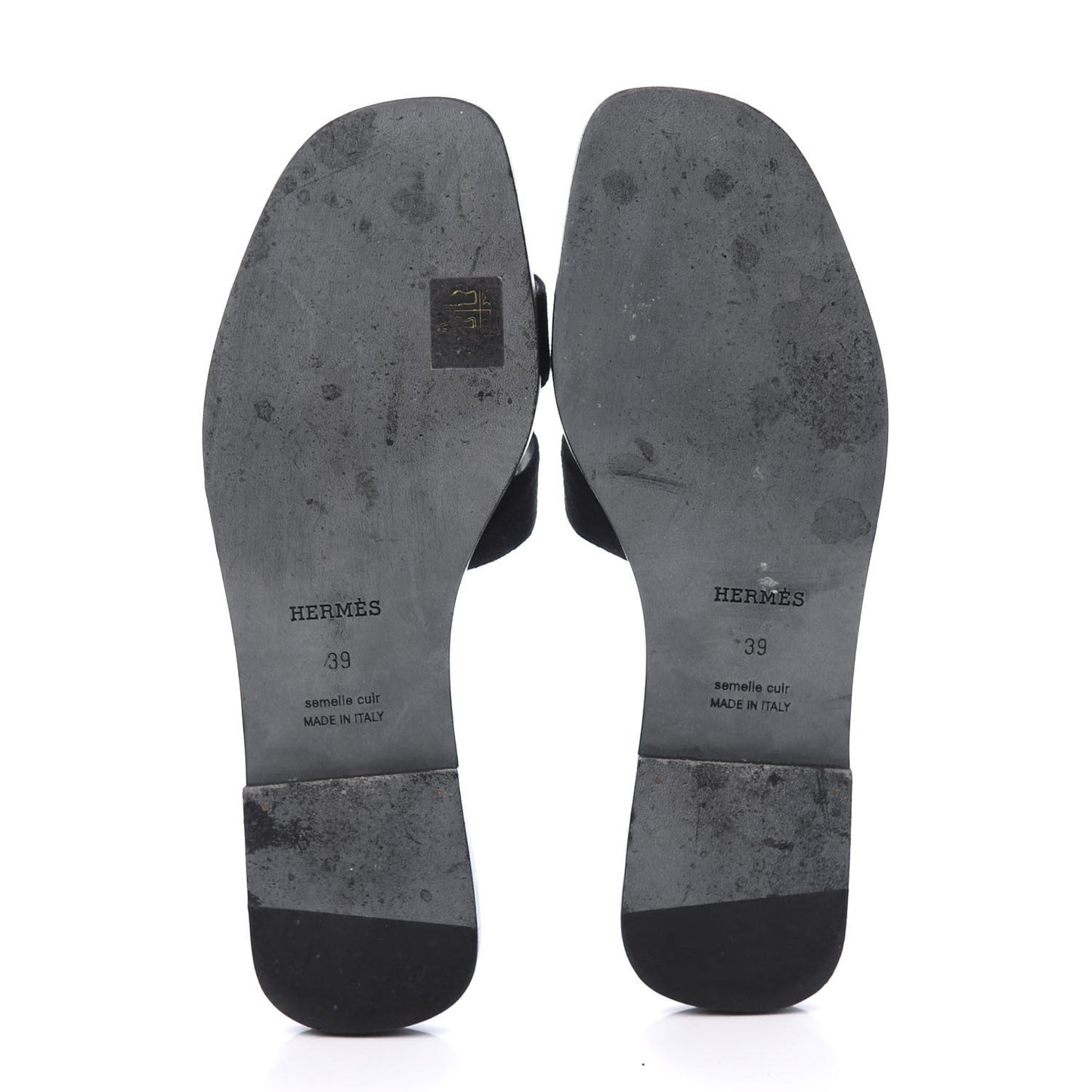 Suede Goatskin Oran Sandals 39 Black