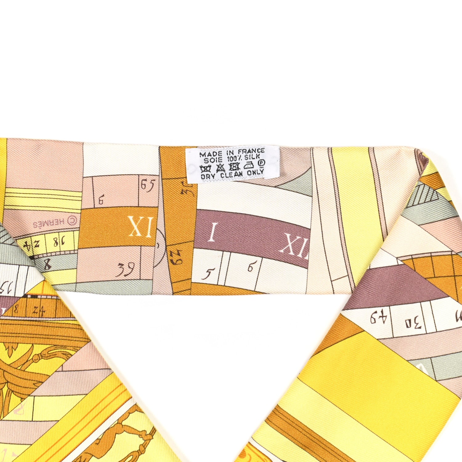Hermes Silk Astrologie Nouvelle Twilly Jaune White Moutarde 4 of 4
