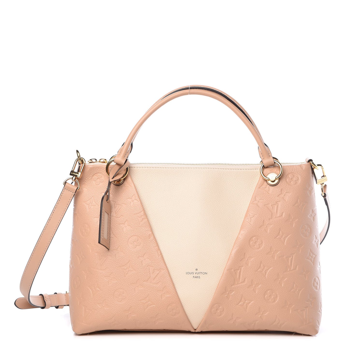 Empreinte V Tote MM Beige Rose Creme