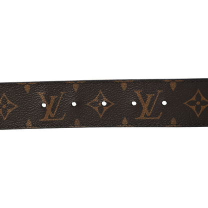 Louis Vuitton Calfskin Monogram 40mm LV Initiales Reversible Belt 85 34 Black 3 of 5