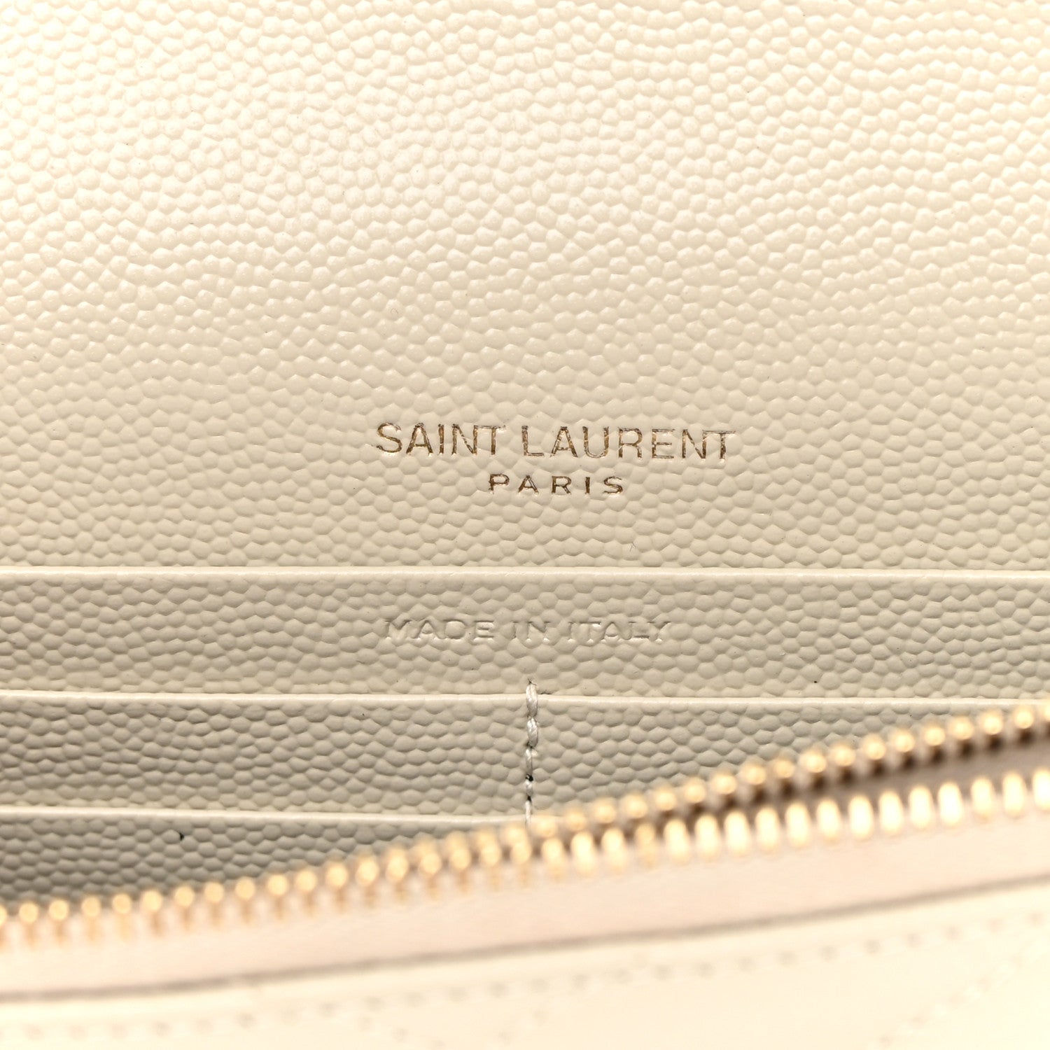 Saint Laurent Grain De Poudre Matelasse Chevron Monogram Envelope Chain Wallet Blanc Vintage 7 of 15