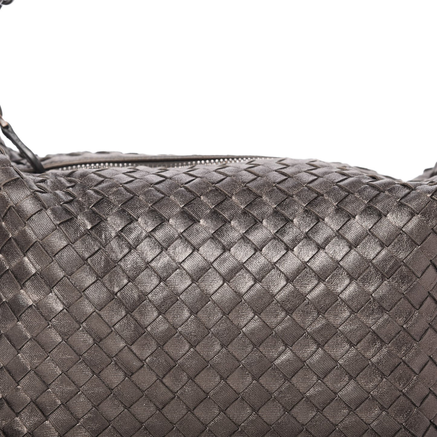 Metallic Nappa Intrecciato Small Shoulder Bag Steel