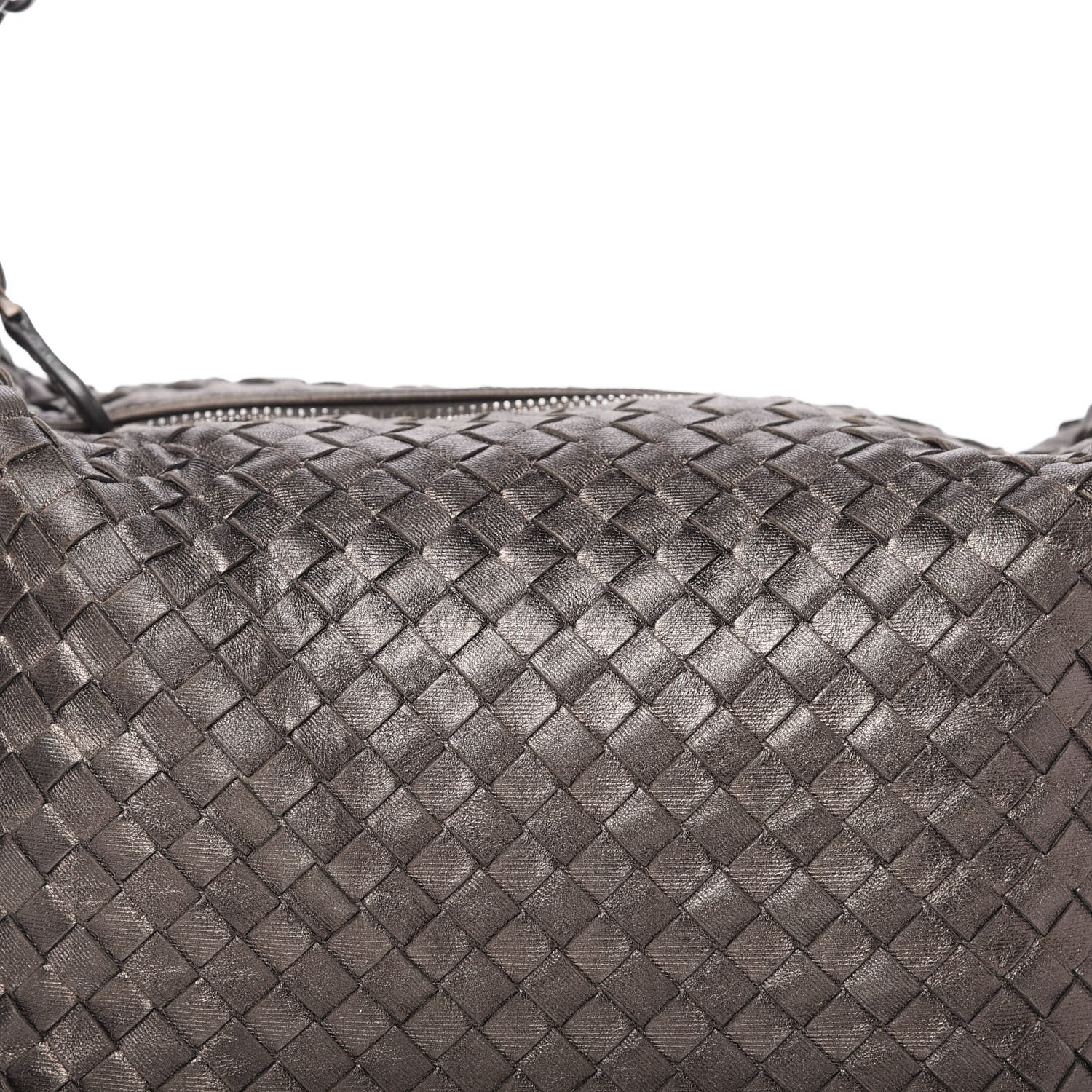 Bottega Veneta Metallic Nappa Intrecciato Small Shoulder Bag Steel 10 of 10