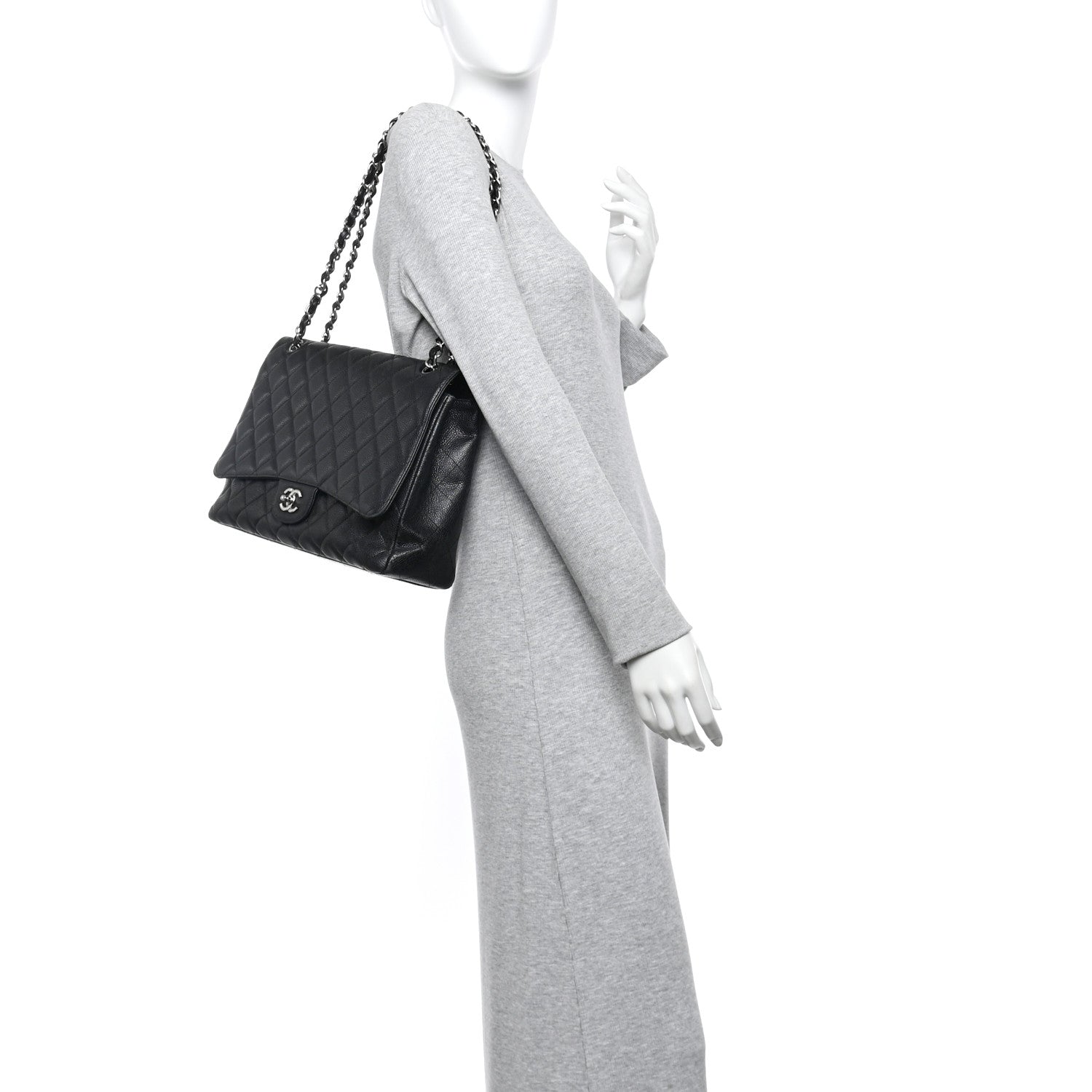 Chanel Caviar Quilted Maxi Single Flap Black 2 of 13