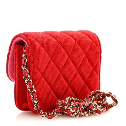 Chanel Jersey Quilted Micro Mini Flap Red 3 of 10