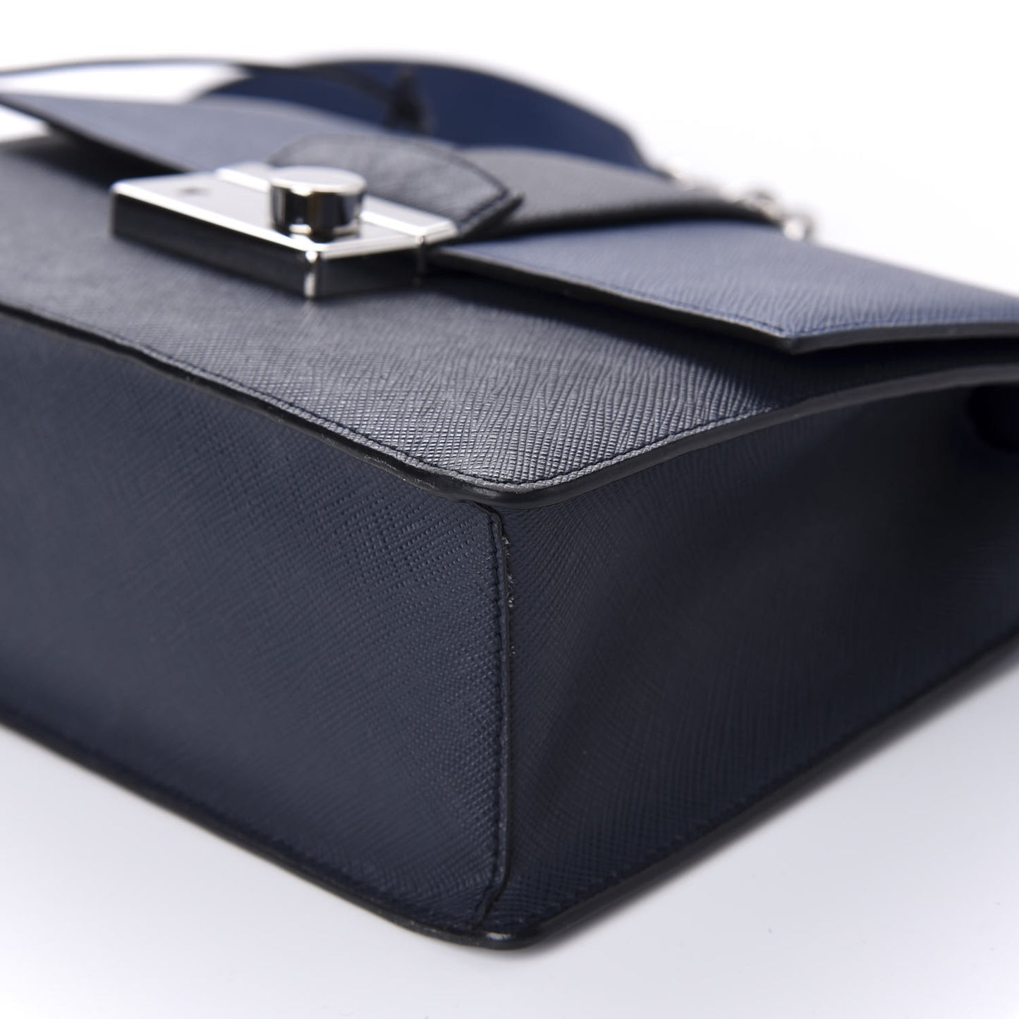 Saffiano Pattina Crossbody Bag Bluette Baltico