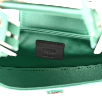 Fendi Silk Satin Mini Cookie Hobo Bag Spring Turquoise 5 of 10