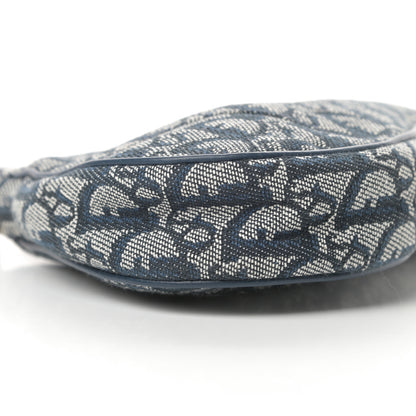 Christian Dior Monogram Mini Saddle Pochette Navy 9 of 10