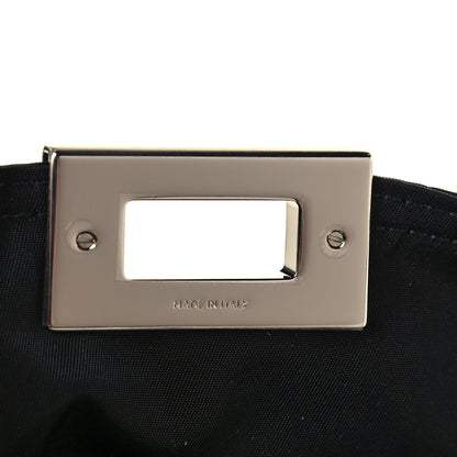 Fendi Nylon Vitello Cover Logo Embossed Mini Peekaboo I SEE U Satchel Black White 8 of 11