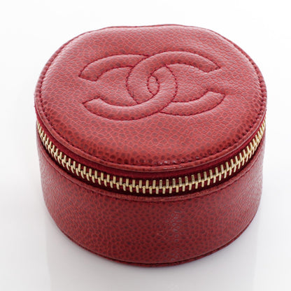 Chanel Small Caviar Jewelry Travel Case Dark Red 1 of 7