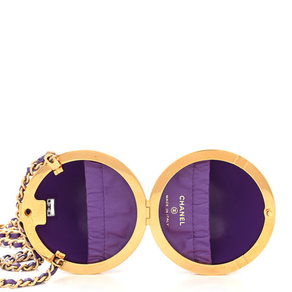 Chanel Lambskin CC Minaudiere Sphere Chain Clutch Purple 5 of 10