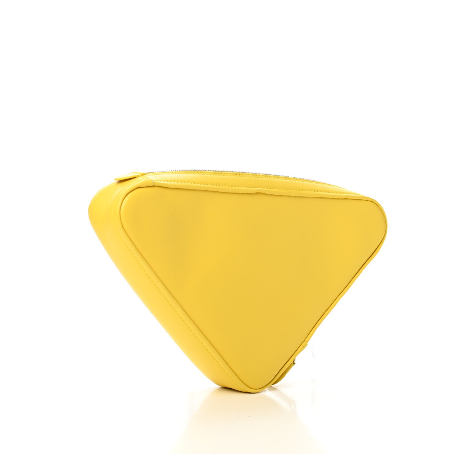 Balenciaga Shiny Day Calfskin Logo M Triangle Pouch Jaune Black 2 of 4