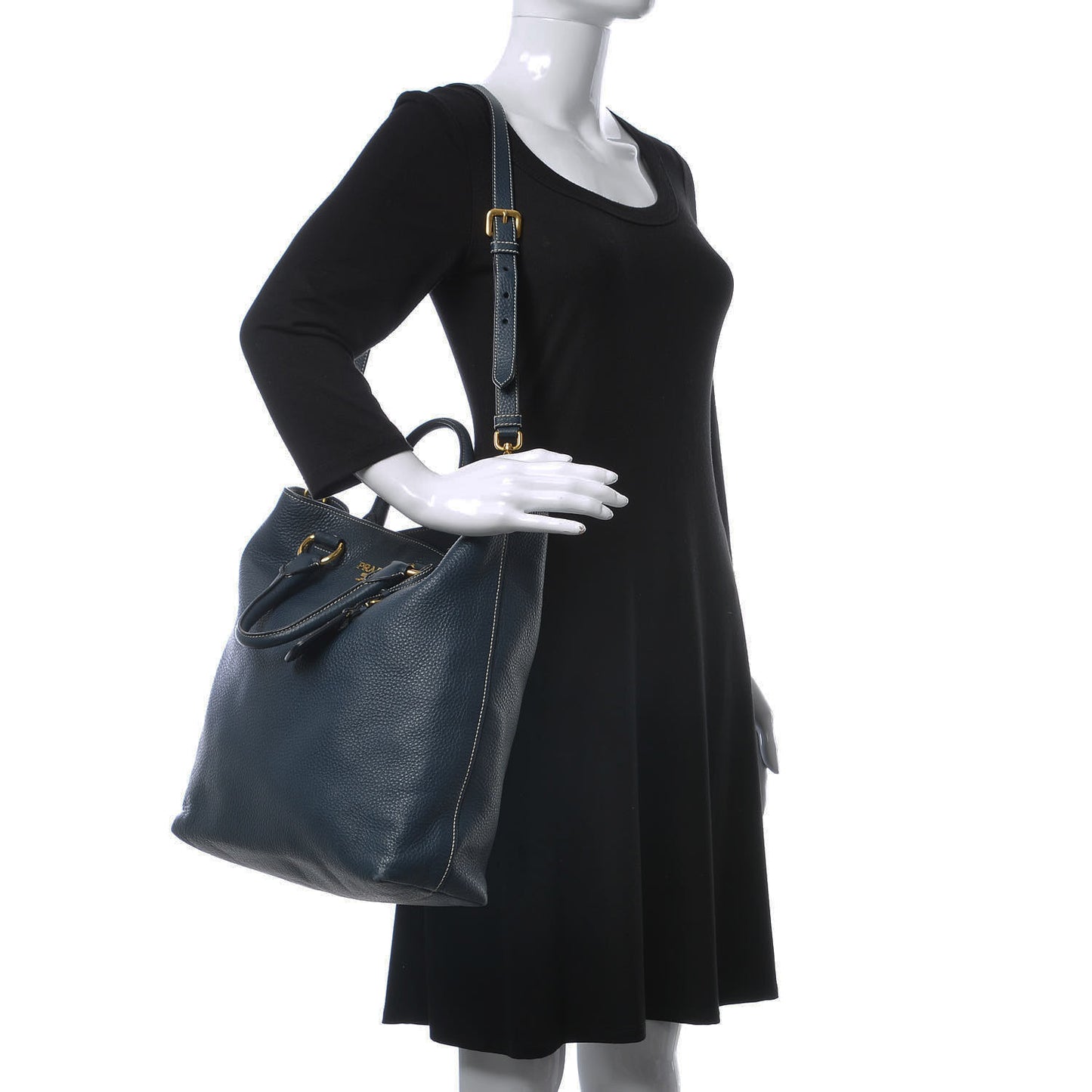 Vitello Daino Shopping Tote Inchiostro