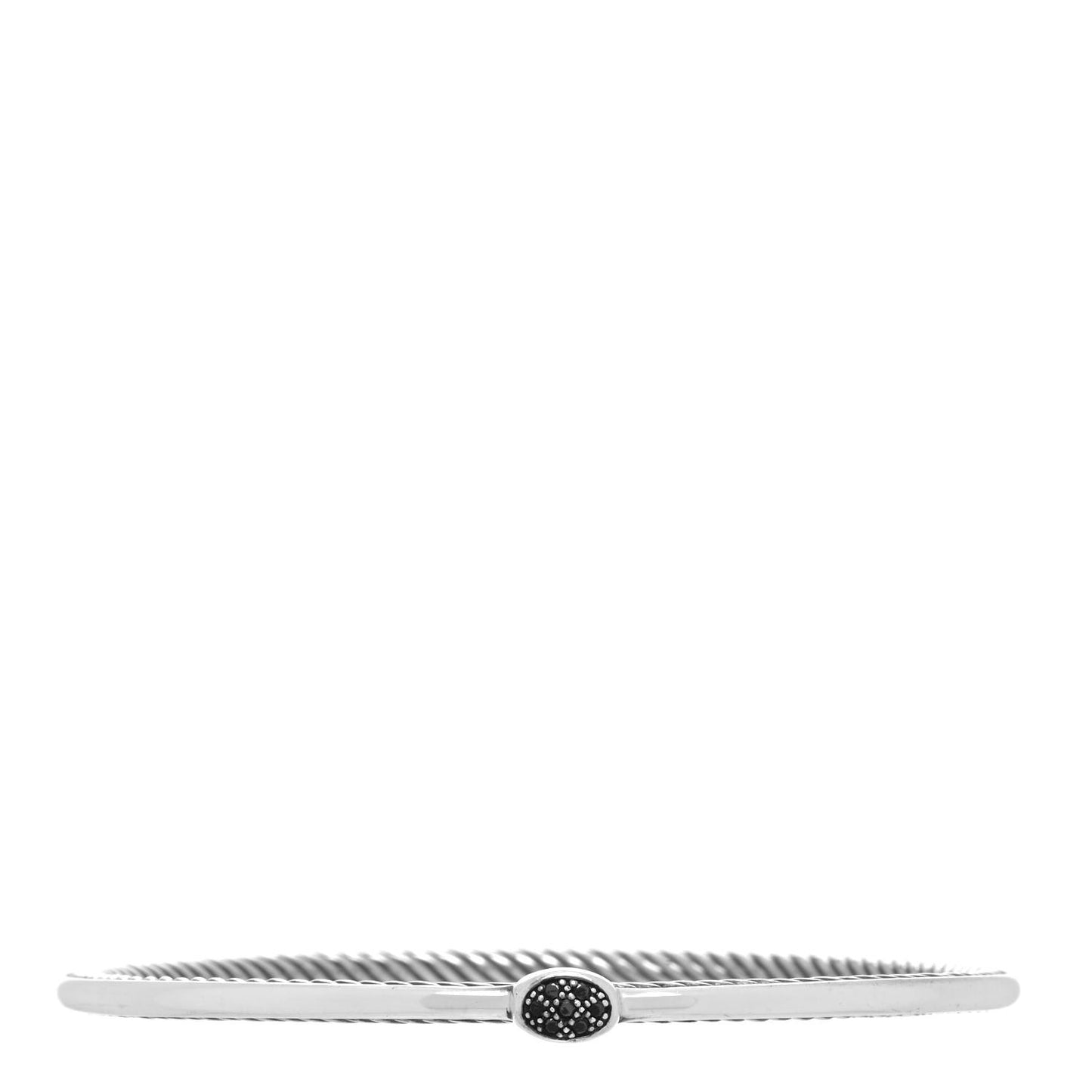 Sterling Silver Black Diamond 3mm Oval Bracelet