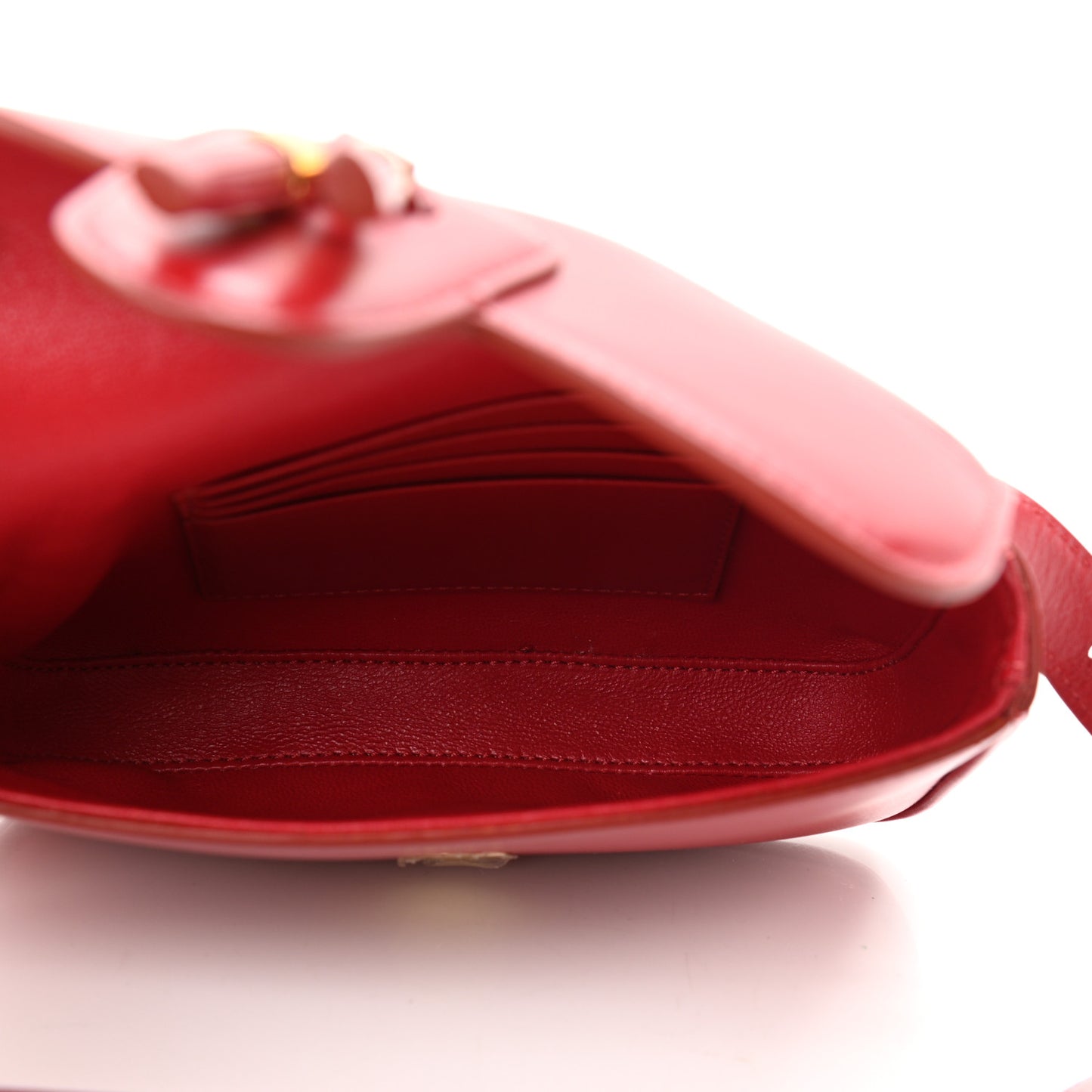 Smooth Calfskin Tassel Belt Bag Red