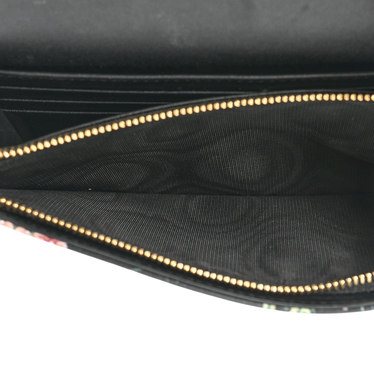 Christian Dior Calfskin Petites Fleurs Print Caro Pouch With Chain Black Multicolor 5 of 12