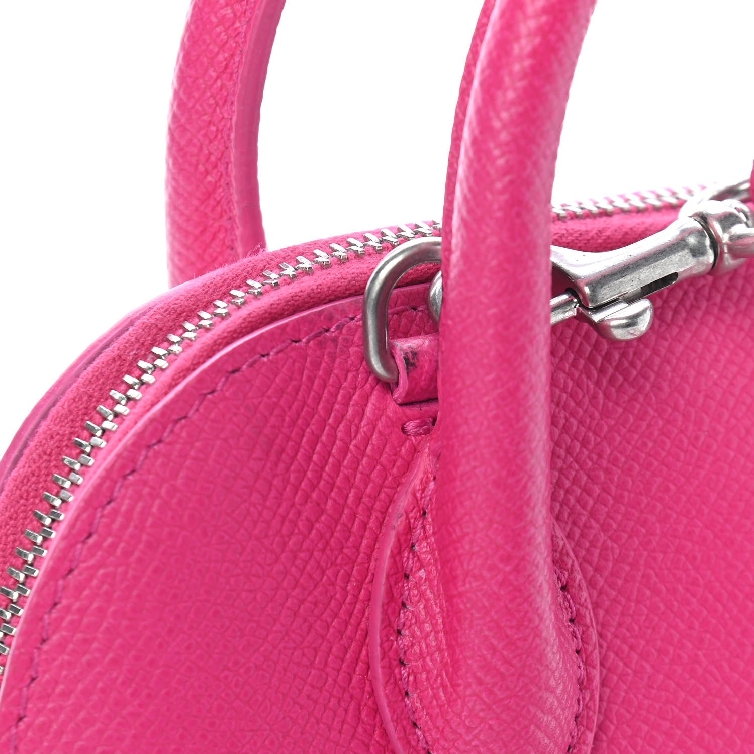 Balenciaga Signature Grained Calfskin Logo XXS Ville Top Handle Bag Fuchsia 10 of 10