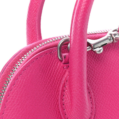 Balenciaga Signature Grained Calfskin Logo XXS Ville Top Handle Bag Fuchsia 10 of 10