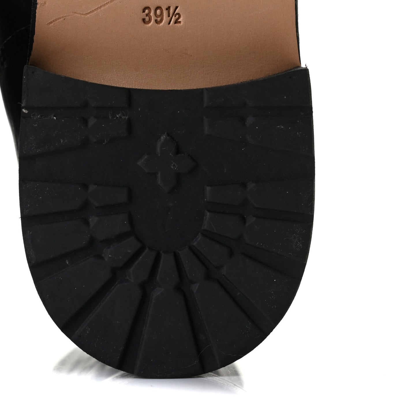 Calfskin Quilted Lace Up Combat Boots 39.5 Black