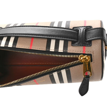 Burberry E-Canvas Calfskin Stripe Icon Barrel Bag Archive Beige 5 of 8