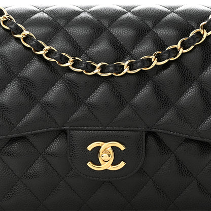 Chanel Caviar Quilted Jumbo Double Flap Black 8 of 11