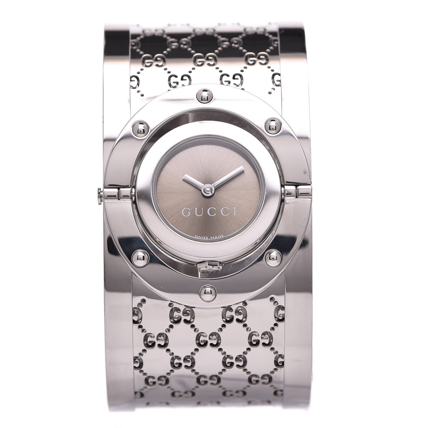 Gucci Stainless Steel 33mm Twirl Quartz Watch Brown 1 of 6