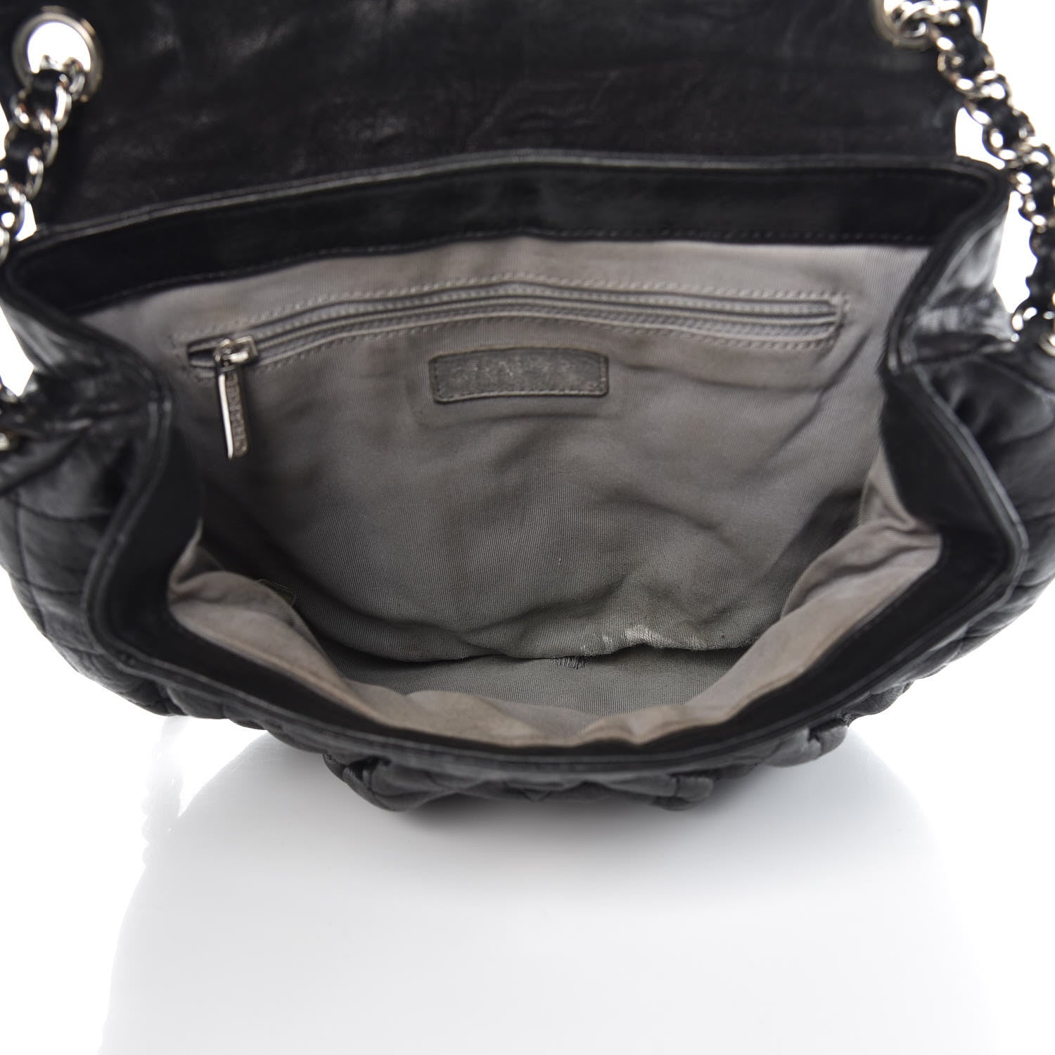 Chanel Washed Lambskin Quilted Medium Chain Around Messenger Black 5 of 13
