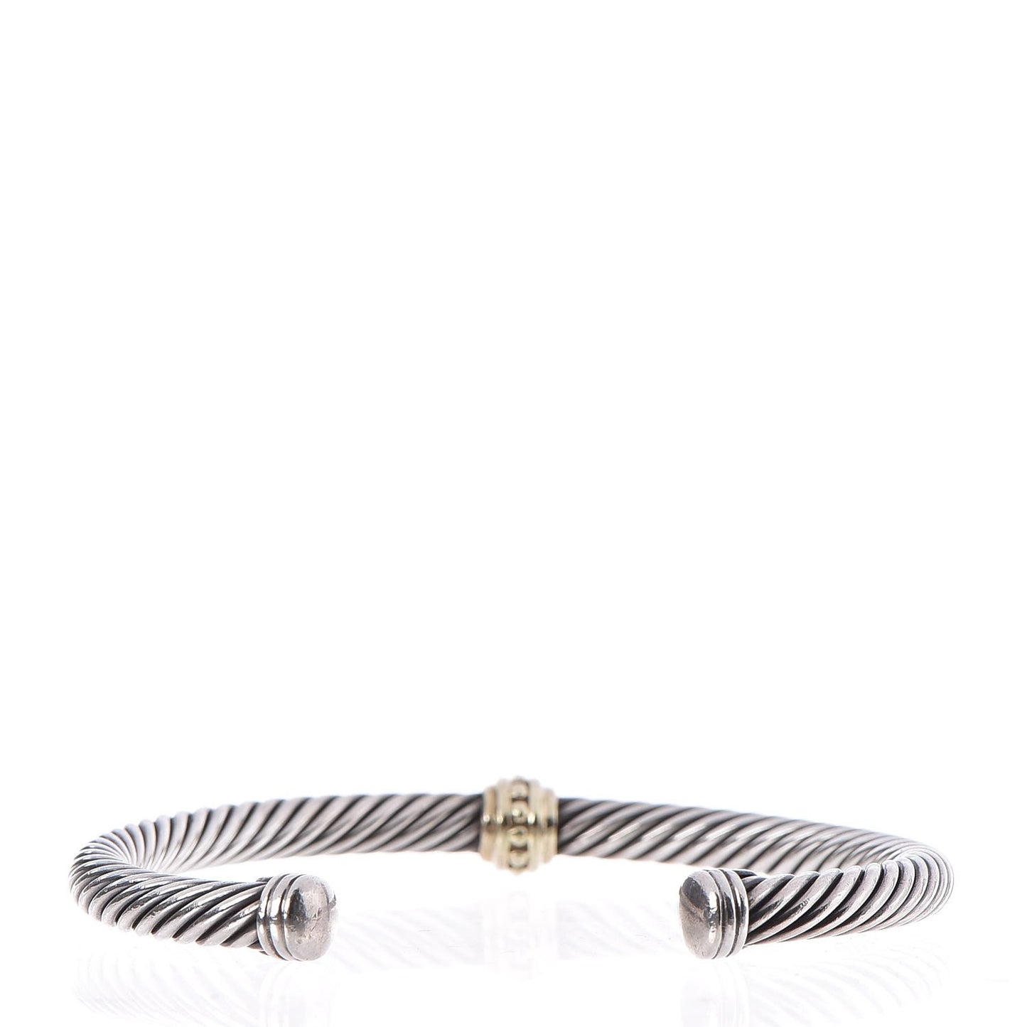Sterling Silver 14K Yellow Gold 5mm Cable Classics Single Station Bracelet