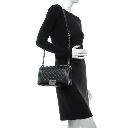 Chanel Caviar Quilted Medium Boy Flap Black 2 of 8