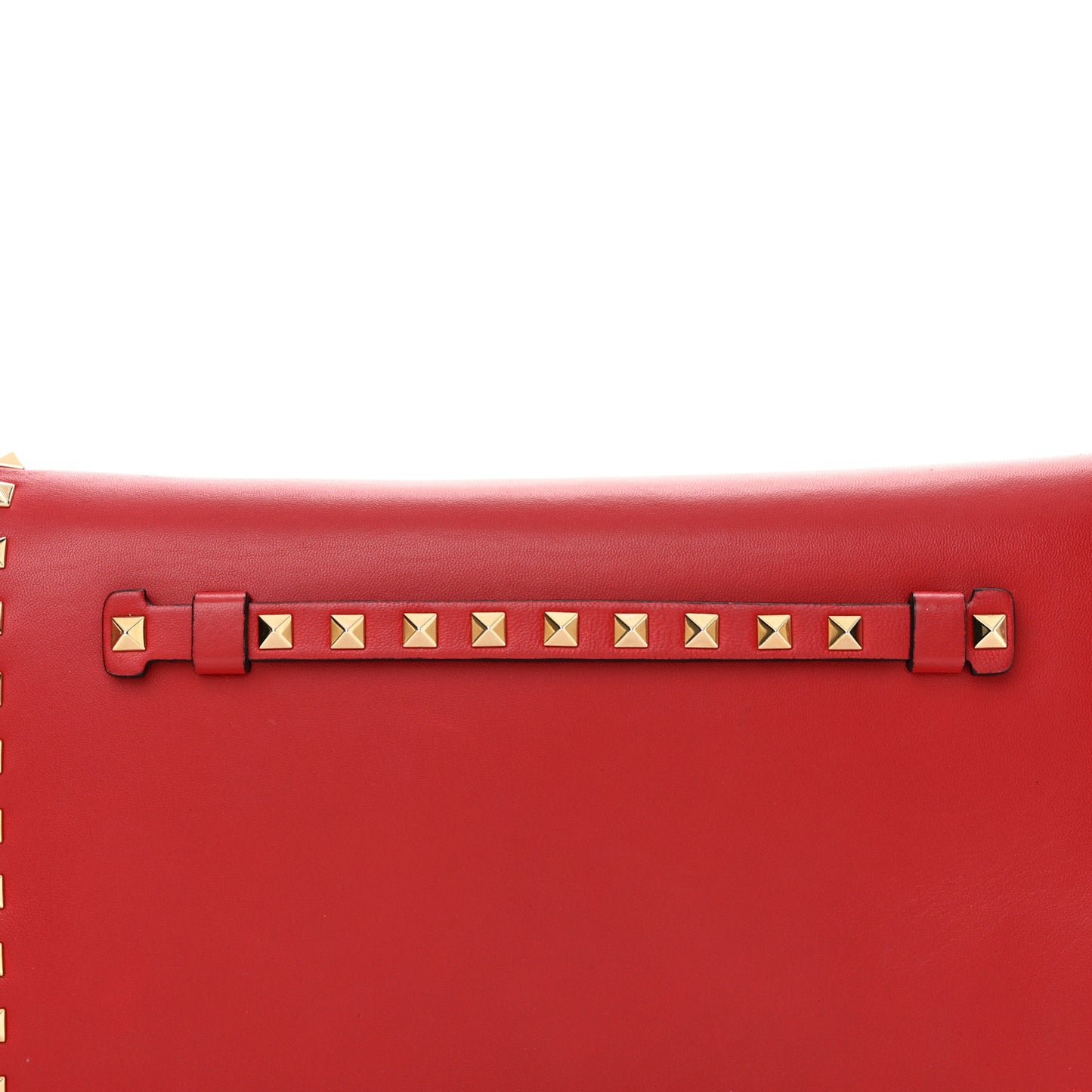 Nappa Rockstud Wristlet Clutch Rosso Valentino