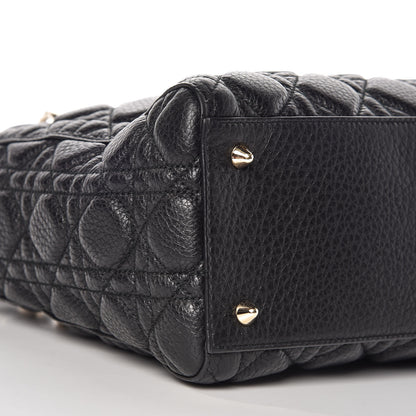 Christian Dior Grained Calfskin Cannage Medium Supple Lady Dior Black 5 of 10