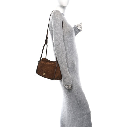 Prada Camoscio Darling Shoulder Bag Cocoa Brown 2 of 10