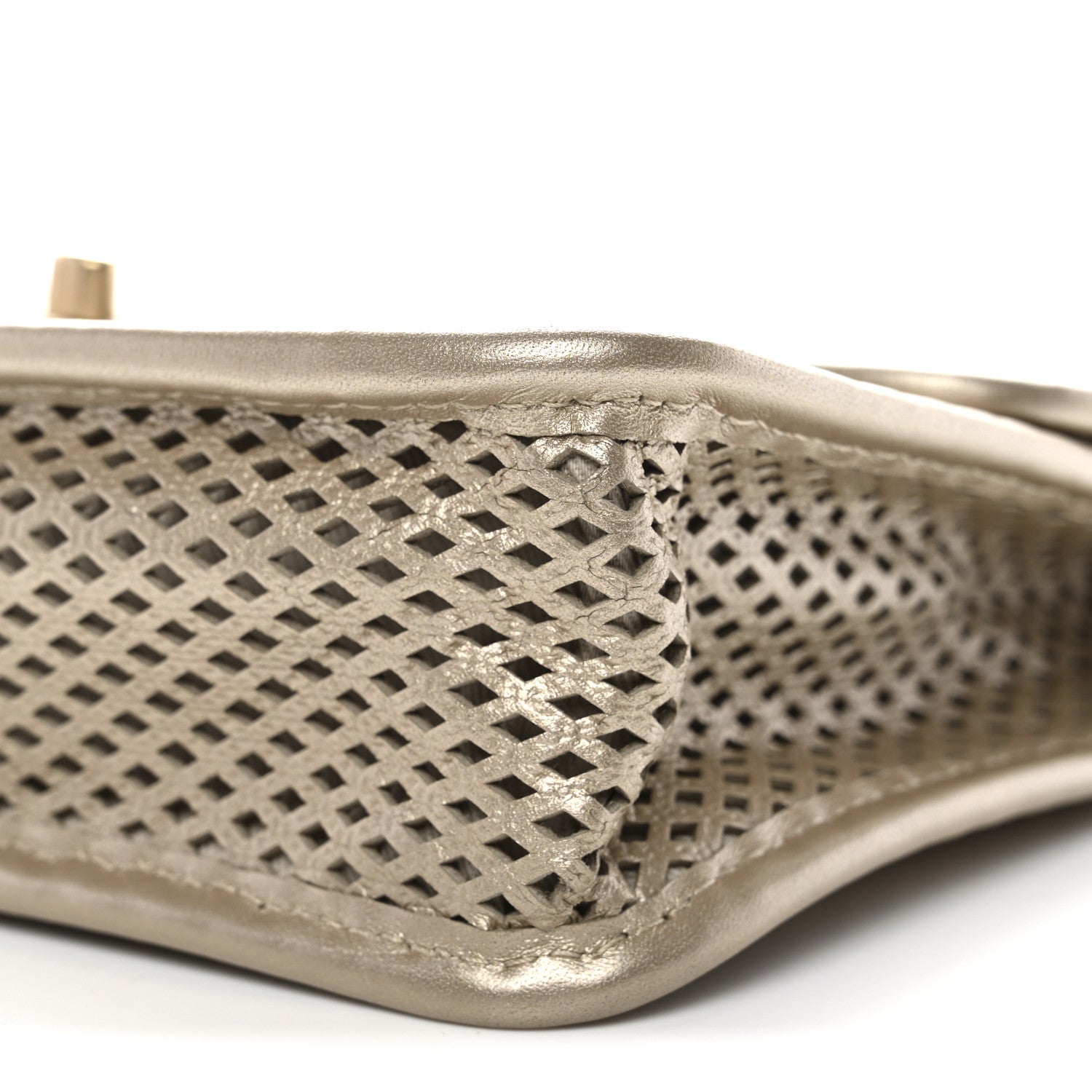 Chanel Metallic Perforated Calfskin Small Up In The Air Flap Light Gold 10 of 10