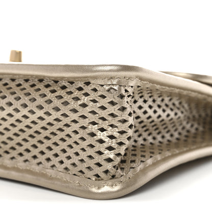 Chanel Metallic Perforated Calfskin Small Up In The Air Flap Light Gold 10 of 10