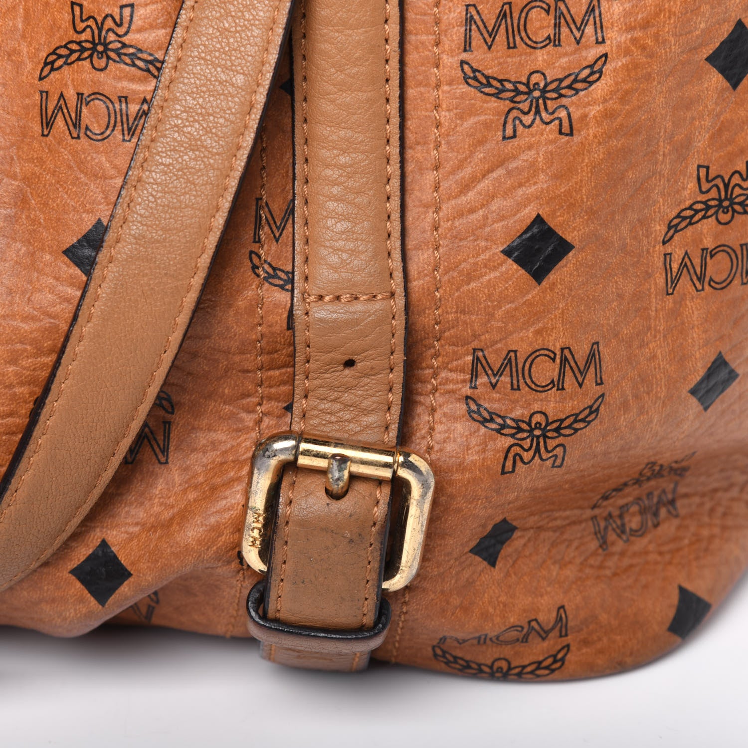 MCM Visetos Medium Essentials Shopper Tote Cognac 24 of 26